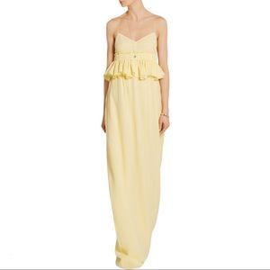 Soft Yellow Tod’s Gown with Peplum Detail